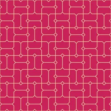 Seamless linear pattern with lines and polygons. abstract geometrical texture Stock Illustration