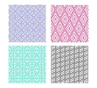 Seamless linear pattern in modern Korean style Stock Illustration