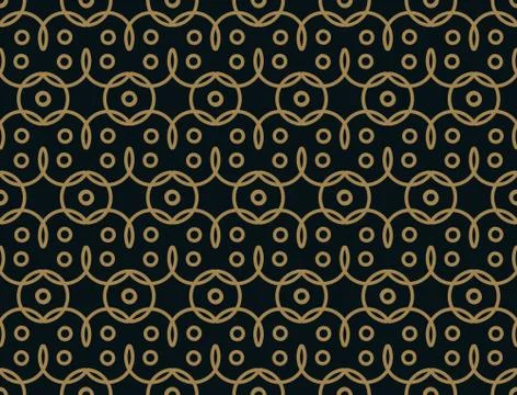 Seamless linear pattern with thin elegant curved lines and scrolls forming fl Stock Illustration