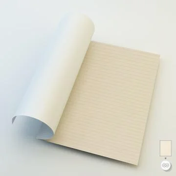 Seamless lined paper. 3d vector illustration Stock Illustration