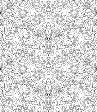 Seamless lined pattern thai art background decoration. Stock Illustration