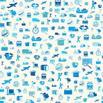 Seamless logistic transportation service pattern Stock Illustration