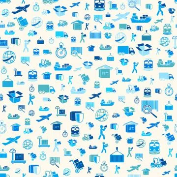 Seamless logistic transportation service pattern vector image Stock Illustration