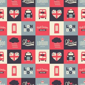 Seamless london background Stock Illustration