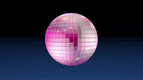 Seamless loop 3d animation of colorful pink disco ball. Stock Footage 261436968