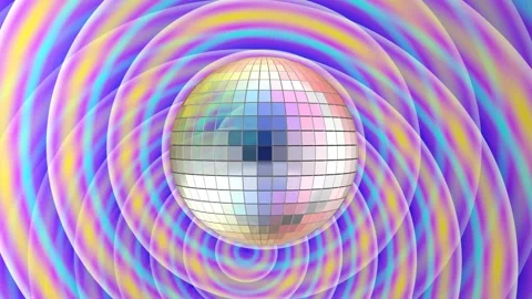 Seamless loop 3d animation of a colorful disco ball . Stock Footage 279765180
