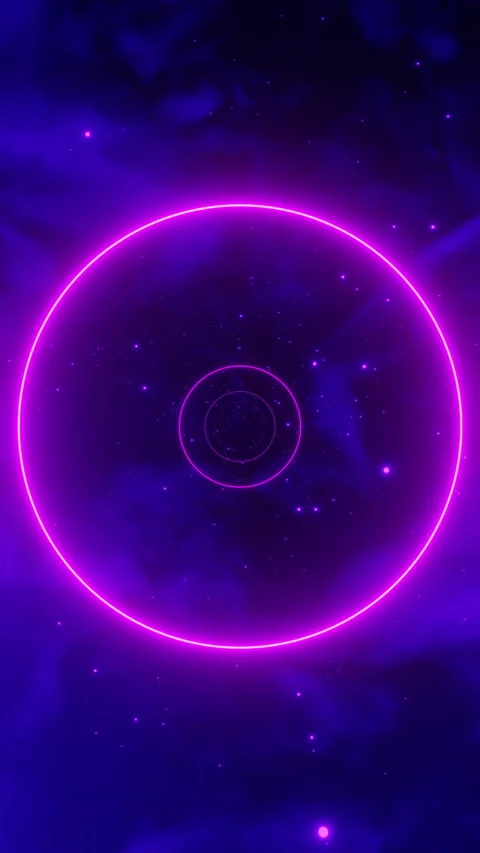Seamless Loop 3D Animation Of Flying Through Glowing Nebula And Stars With Rings Stock Footage 340827192