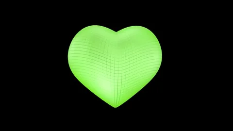 Seamless loop 3d animation of a green disco heart. Stock Footage 261436980
