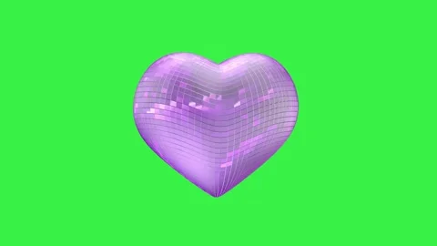 Seamless loop 3d animation of a purple disco heart. Video stock 286037337