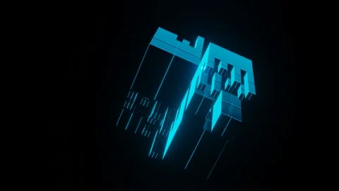 Seamless loop of 3D blue cube rotating on black background. Stock Footage 167281509