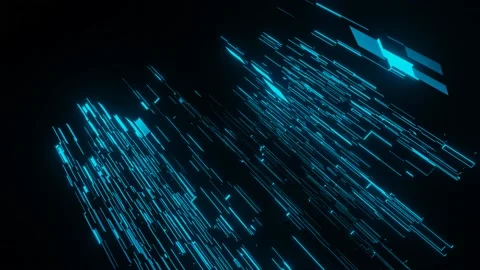 Seamless loop of 3D blue cube rotating on black background. Видео 167281530