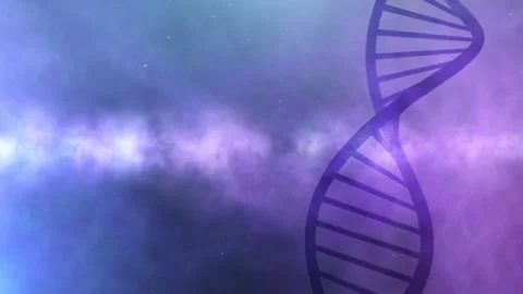 Seamless loop 3d dna double helix chain on futuristic background Stock Footage 339717149
