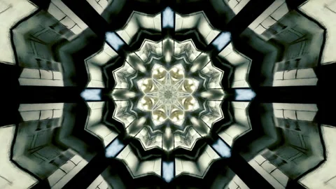 Seamless loop of a 3D mandala kaleidoscope for meditation. Stock Footage 311348967