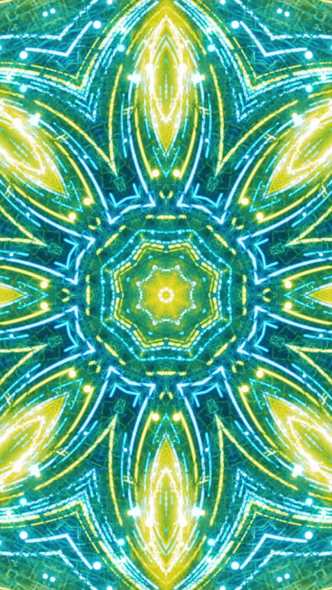 Seamless loop of a 3D mandala kaleidoscope for meditation. Stock Footage 314813429