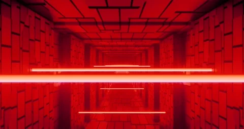 Seamless loop of 3d neon corridor Stock Footage 264577986