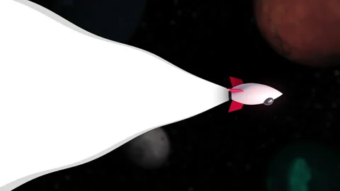 Seamless Loop 3D Render Space Traveler Rocket Jet Flying On Star Field Galaxy Stock Footage 207291997