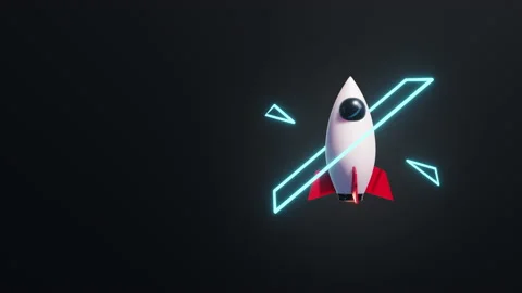Seamless Loop 3D Render Space Traveler Start Up Rocket Jet Concept On 3D Illu Stock Footage 207292476