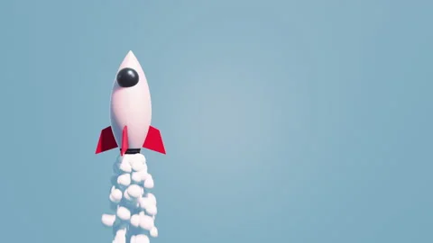 Seamless Loop 3D Rendering Startup Rocket Traveler 3D Illustration Background Stock Footage 229518853