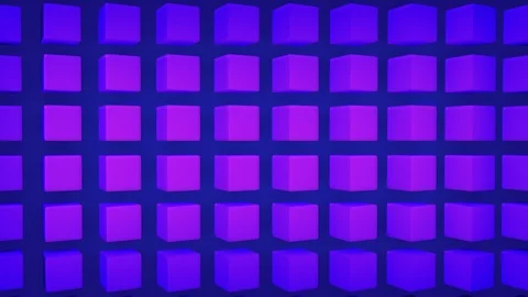 Seamless loop of 4k 3D animation of twisting colorful purple and pink boxes. Stock Footage 125813141