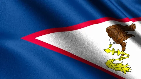 Seamless Loop 4K VDO. American Samoa flag in The United States of America, US Stock Footage 129500894