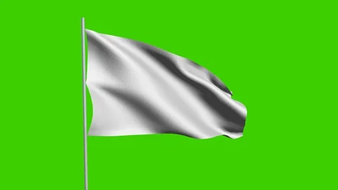 Seamless Loop 4K VDO. Empty white flag and copy space for advertisement. Mock Video stock 129557003