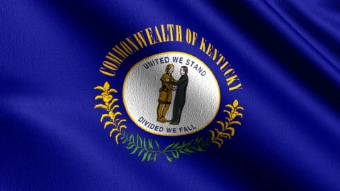 Seamless Loop 4K VDO. Kentucky state flag in The United States of America, US Stock Footage 129392567