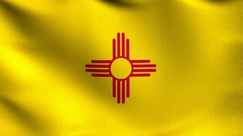 Seamless Loop 4K VDO. New Mexico state flag in The United States of America,  Stock Footage