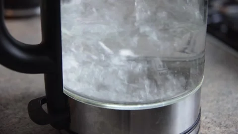 Seamless Loop 4K: Violent Rolling Boil in Transparent Kettle  Aggressive Bu.. Stock Footage 332364334