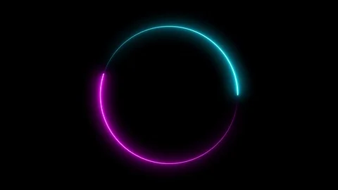 Seamless Loop Abstract Background With Colorful Neon Circle Stock Footage 116954615