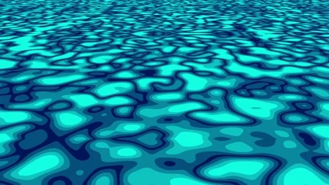 Seamless loop abstract background, fluid waves flowing randomly, bright cya.. Stock Footage 223285689