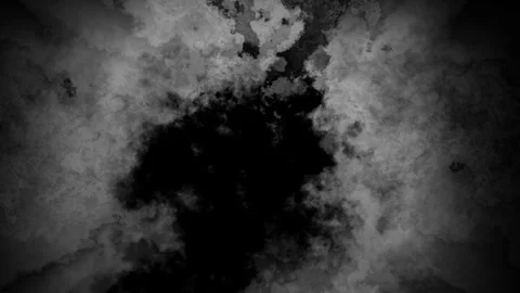 Seamless loop abstract black and white smoke motion on dark background Stock-Footage 348270998