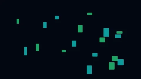 Seamless Loop of Abstract Digital Data Flow with Green and Blue Geometric S.. Stock Footage 335632168