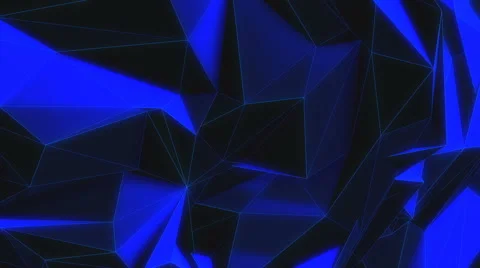 Seamless Loop - Abstract Futuristic Blue Structure Polygon Stock Footage 67482435