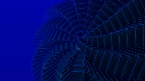 Seamless Loop - Abstract Futuristic Blue Structure Polygon Stock Footage 67512038