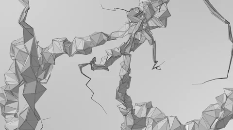 Seamless Loop - Abstract Futuristic White Structure Polygon Stock Footage 67514560