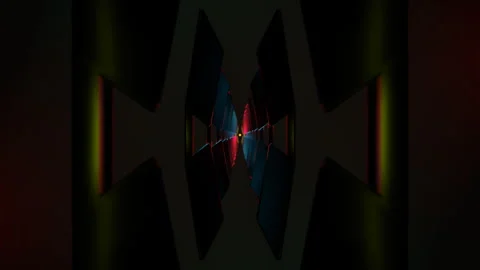 Seamless loop of abstract geometric designs illuminated by strobe lights Stock Footage 326869530