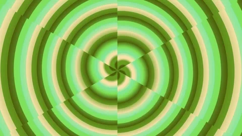 Seamless Loop of Abstract Hypnotic Green and Cream Rotating Spiral Pattern Stock Footage 327898649