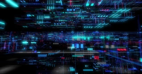 Seamless loop of abstract matrix hologram digital data flow. Stock Footage 117164923