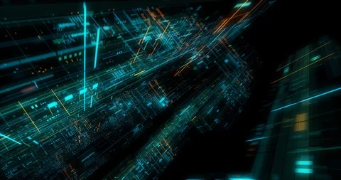 Seamless loop of abstract matrix hologram digital data flow. Stock Footage 117720005