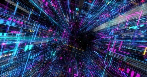 Seamless loop of abstract matrix hologram digital data flow. Stock Footage 117757274