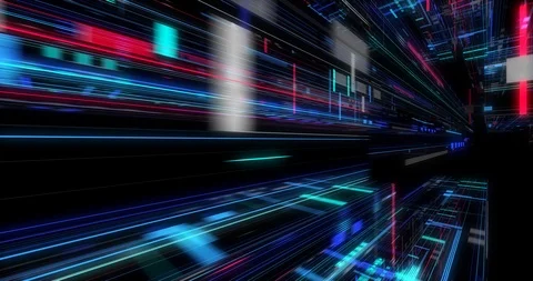 Seamless loop of abstract matrix hologram digital data flow. Stock Footage 117965040