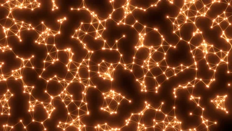 Seamless loop abstract neon background. Dynamic wave with many dots web Stock Footage 208014801