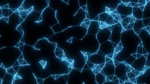 Seamless loop abstract neon background. Dynamic wave with many dots web Vídeo Stock 220507649