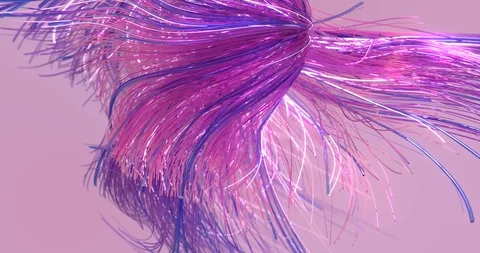 Seamless loop. Abstract neon red, blue and turquoise lines forming animation Stock Footage 97776541