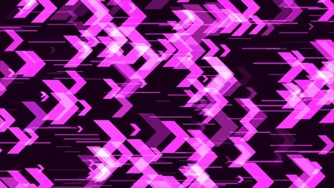 Seamless loop, Abstract purple digital background with pink arrow wave particles Stock Footage 102689092