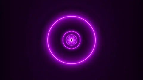 Seamless Loop Abstract Purple Neon Circles Tunnel. Vidéo 263121806