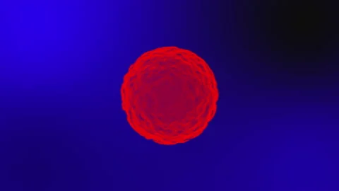 Seamless loop Abstract red glowing sphere particles wavy shape. Stock Footage 141358595