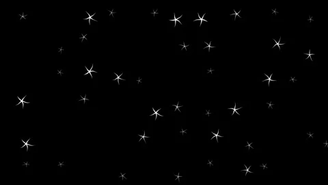 Seamless loop of abstract white stylized stars twinkling and sparkling against a Stock Footage 338410286