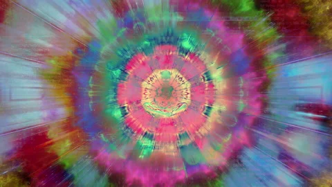 Seamless loop alien meditating or doing yoga on a psychedelic background. Stock Footage 228629117