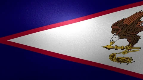 Seamless loop of the American Samoa flag with a detailed texture waving in the Stock Footage 345758300